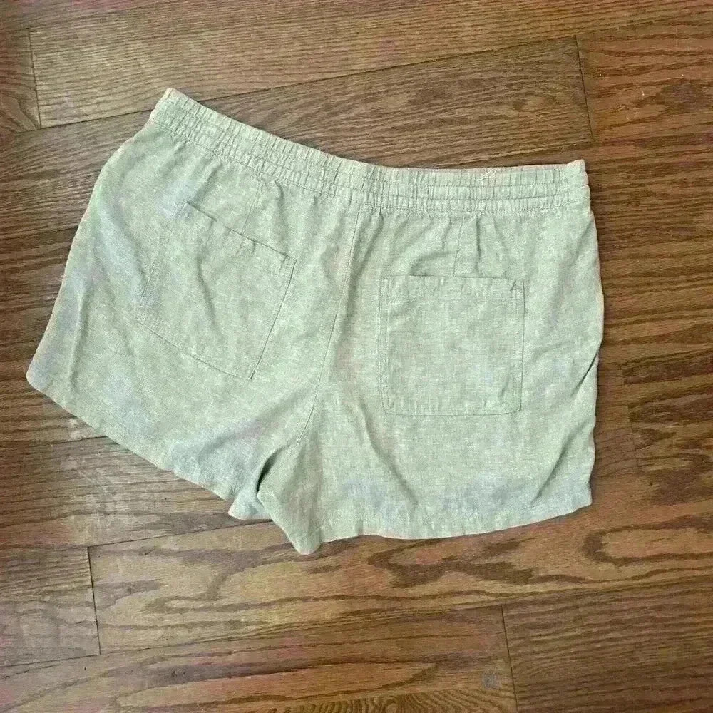 GAP Linen Elastic Waist Tie Front Shorts with Pockets Size XXL 2XL Chino Linen - Picture 10 of 10